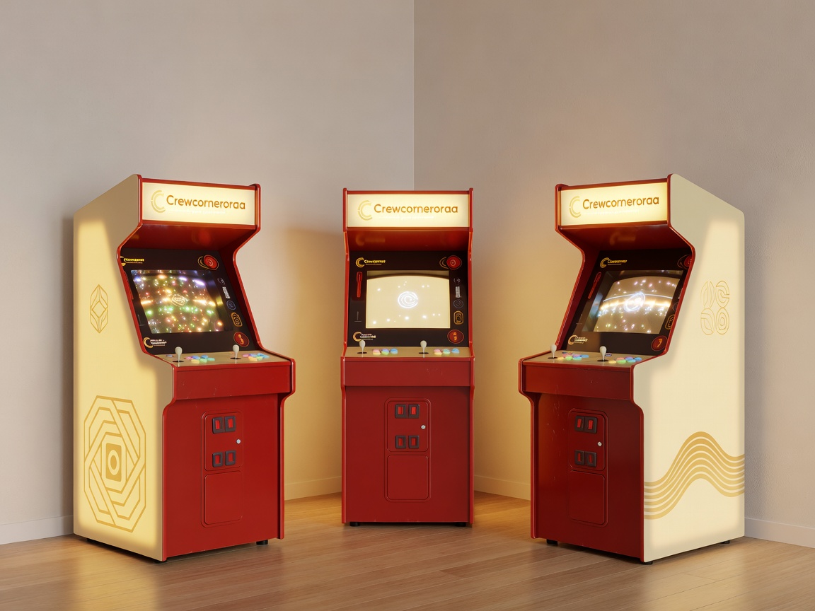 Warm glowing arcade corner representing the Crewcorneroraa brand story